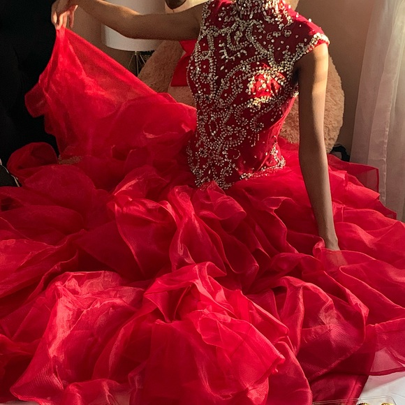 Beautiful Burgandy Satin Gown - Picture 3 of 6